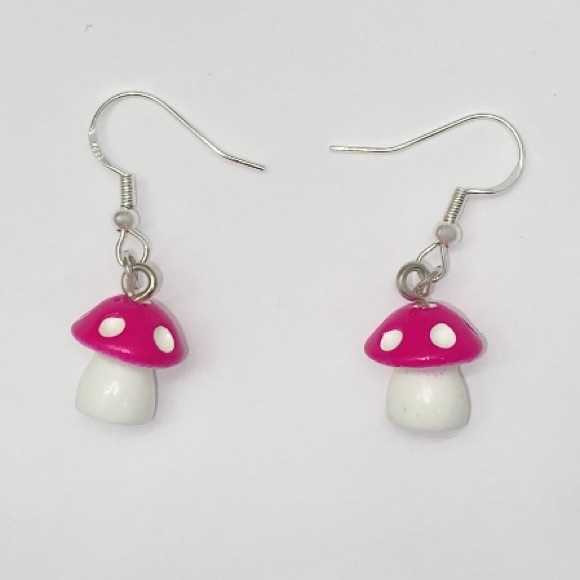 Handmade Jewelry - Pink Mushroom Earrings 🍄💗